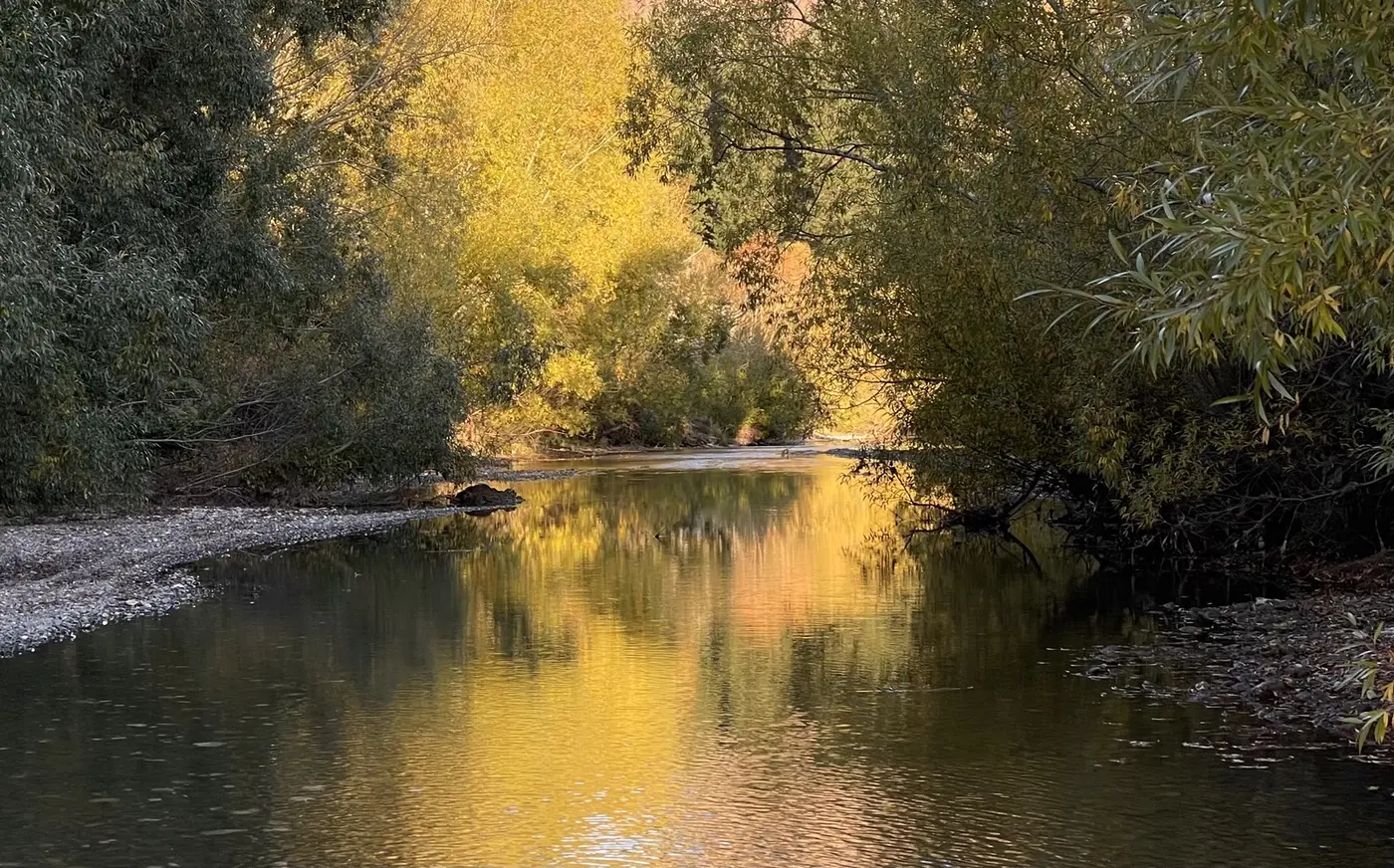 A river reflecting the sky