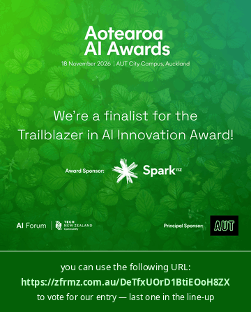 Aotearoa AI Awards 2026. My Digital Sovereignty is a finalist for the Trailblazer in AI Innovation Award. Vote for our entry — last one in the line-up.